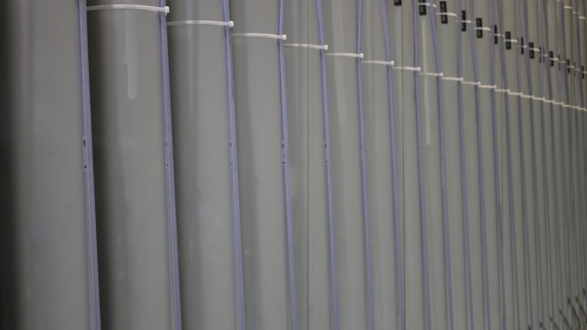 Gas centrifuge machines at the Urenco USA facility in Eunice, New Mexico